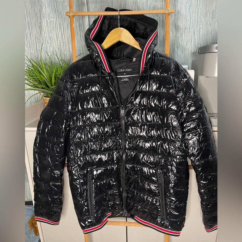 Calvin Klein Black Bubble Jacket Medium - image 1